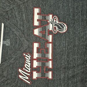 Adidas Women's Gray Miami Heat V- Neck Tee